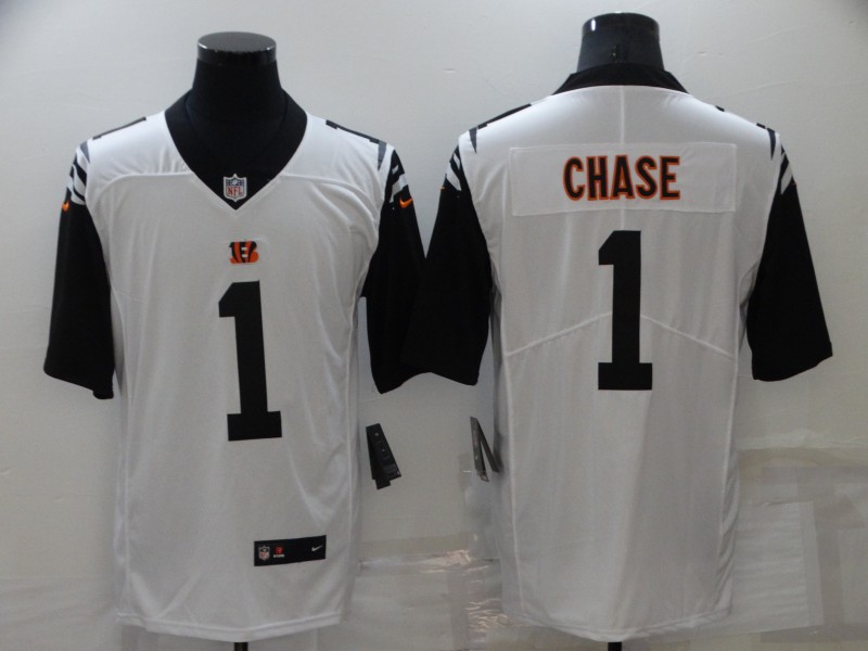 Men Cincinnati Bengals 1 Chase White 2022 Nike Vapor Untouchable Limited NFL Jersey